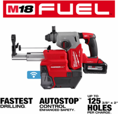 M18 FUEL 1" SDS Plus Rotary Hammer Kit, 2 ft-lbs Impact Energy, 1300 RPM