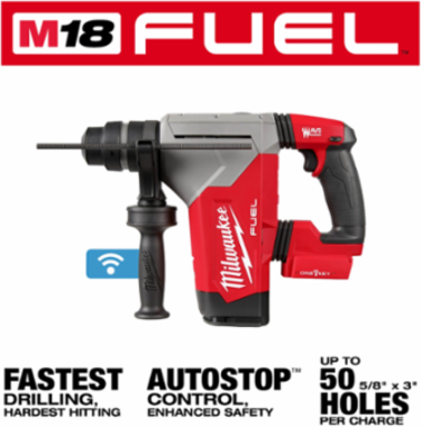 M18 FUELTM 1-1/8 Inch SDS Plus Rotary Hammer, 800 RPM, 4600 BPM, 3.6 ft-lbs Impact Energy