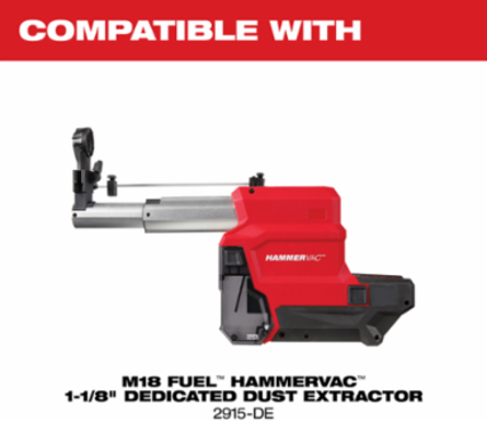 M18 FUELTM 1-1/8 Inch SDS Plus Rotary Hammer, 800 RPM, 4600 BPM, 3.6 ft-lbs Impact Energy