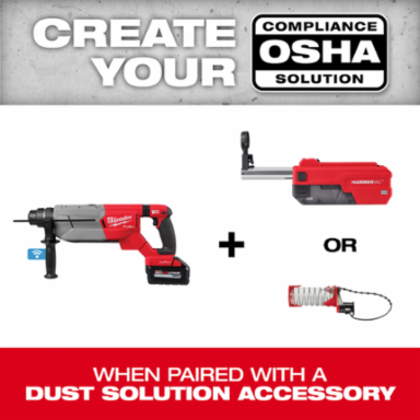 M18 FUEL 1-1/4 Inch SDS Plus D-Handle Rotary Hammer, 3.65 ft-lbs Impact Energy, 810 RPM