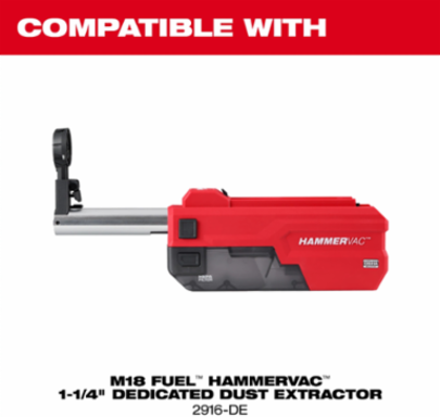 M18 FUEL 1-1/4 Inch SDS Plus D-Handle Rotary Hammer, 3.65 ft-lbs Impact Energy, 810 RPM