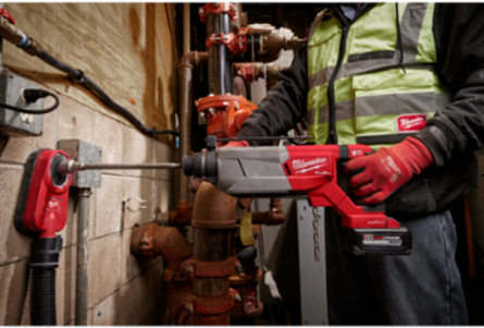 M18 FUEL 1-1/4 Inch SDS Plus D-Handle Rotary Hammer Kit, 3.65 ft-lbs Impact Energy, 810 RPM