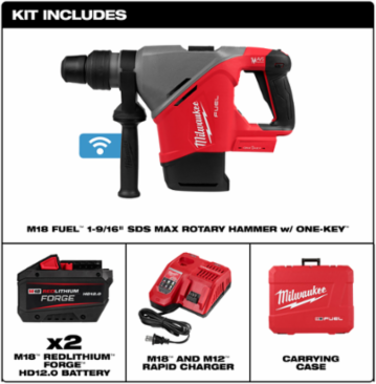 M18 FUEL™ 1-9/16" SDS Max Rotary Hammer Kit w/ ONE KEY™