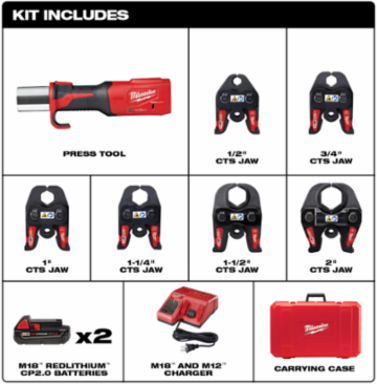 M18 FORCE LOGIC Press Tool, 1/2"-4" Jaw Capacity, Cordless, 5.6 lbs
