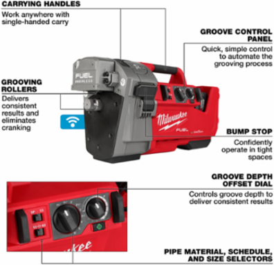 M18 FUEL™ RINGER™ Roll Groover for 1-1/4” - 4” Sch 10/40, 6” Sch 10