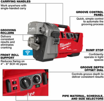 M18 FUEL™ RINGER™ Roll Groover for 2” – 6” Sch 10/40