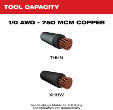 M18 Cable Stripper Kit, Strips 1/0 - 750 MCM Cu & Al THHN/XHHW Cable