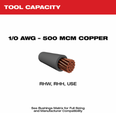 M18TM Cable Stripper Kit, Strips 1/0 - 500 MCM Cu, Depth Gauge to 3 Inch