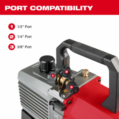 M18 FUEL™ 5 CFM Cordless Vacuum Pump, 1/4", 3/8", 1/2" Ports, 18V DC