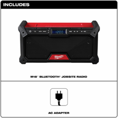 M18™ Bluetooth® Jobsite Radio with Dual 3.5 Inch Woofers, 120 ft Range