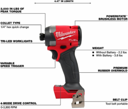 M18 FUEL™ 1/4" Hex Impact Driver-Reconditioned