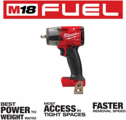 M18 FUEL 3/8 Mid-Torque Impact Wrench, 600 ft-lbs Torque, 6 Inch Length