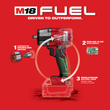 M18 FUEL™ 3/8 Mid-Torque Impact Wrench w/ Friction Ring-Reconditioned