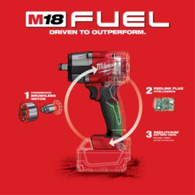 M18 FUEL™ 1/2 Mid-Torque Impact Wrench w/ Friction Ring-Reconditioned