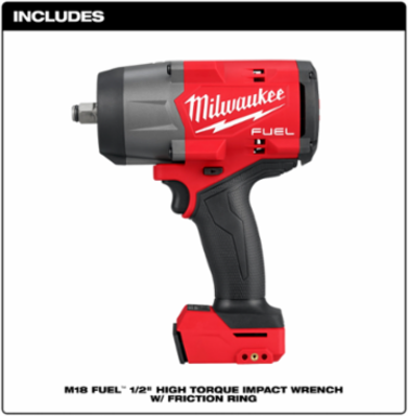 M18 FUEL™ 1/2 Inch High Torque Impact Wrench, 1200 ft-lbs Torque, 7.6 Inch Length