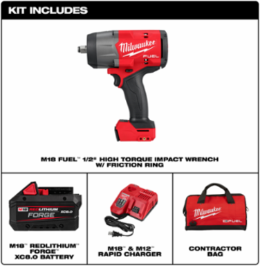 M18 FUEL 1/2 Inch High Torque Impact Wrench, 1200 ft-lbs Torque, 7.6 Inch Length