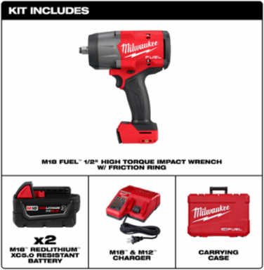 M18 FUEL 1/2 Inch High Torque Impact Wrench, 1100 ft-lbs Torque, 7.6 Inch Length