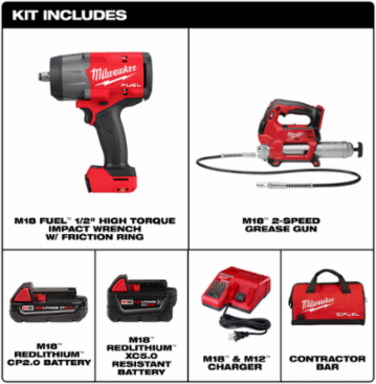 M18 FUELTM 1/2 Inch High Torque Impact Wrench & Grease Gun Combo Kit