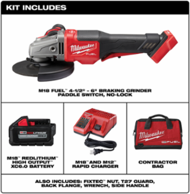 M18 FUEL™ 4-1/2 in.-6 in. No Lock Braking Grinder with Paddle Switch Kit