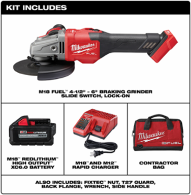 M18 FUEL™ 4-1/2 in.-6 in. Lock-On Braking Grinder with Slide Switch Kit