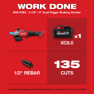 M18 FUEL 4-1/2 Inch / 5 Inch Cordless Dual-Trigger Angle Grinder, 8500 RPM