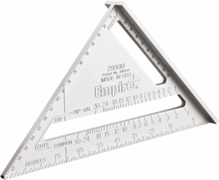 7 Inch Heavy Duty Magnum Rafter Square - Solid Aluminum, Deep Stamped Conversions