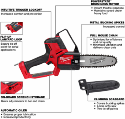 M18 FUELTM HATCHETTM 8 Inch Pruning Saw, 4.9 Pounds, Cordless, Battery Powered