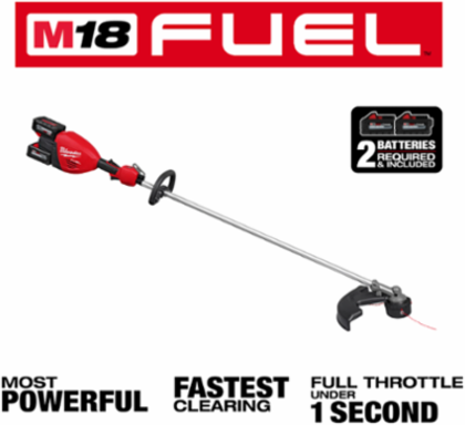 M18 FUEL 17 Inch Dual Battery String Trimmer Kit, 18V, 2.5HP, Dual-Line, 0.080 Inch