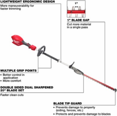 M18 FUEL™ Short Pole Hedge Trimmer