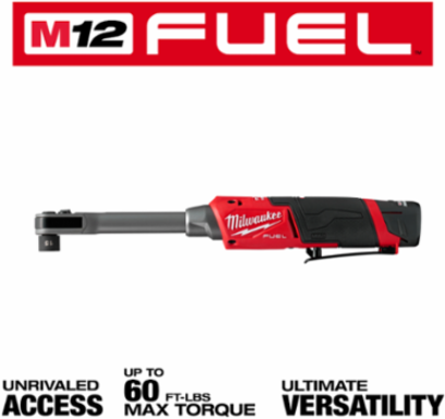 M12 FUEL INSIDER Extended Reach Box Ratchet Kit, 60 Ft-Lbs Torque, 350 RPM, 15.2 Inch Length