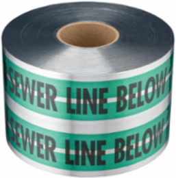 MAGNATEC® Premium Detectable Tape - 1000 ft x 6 Inch, Plastic/Foil, Caution Sewer Line Below