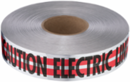 MAGNATEC Premium Detectable Tape - 1000 Ft x 3 Inch, Electric Line Warning Red/Silver/Black