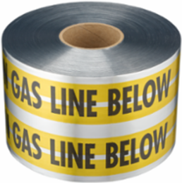 MAGNATEC® Premium Detectable Tape 1000 ft x 6 Inch, 5 mil Thick, Yellow/Silver/Black