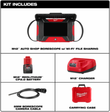 M12™ Auto Shop Borescope w/ Wi-Fi® File Sharing