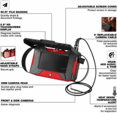 M12™ Auto Shop Borescope w/ Wi-Fi® File Sharing