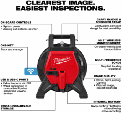 M12™ 85’ High Flex Compact Inspection Camera Kit