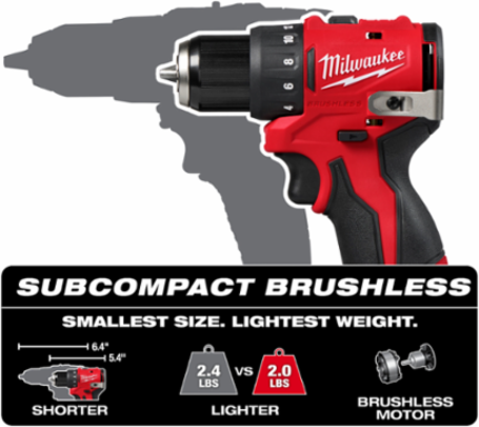 M12™ Subcompact Brushless 3/8" Drill/Driver Kit