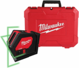 Green Cross Line Laser, 100 ft Range, Self-Leveling, 8+ Hour Runtime
