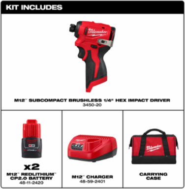 M12™ Subcompact Brushless 1/4" Hex Impact Driver Kit