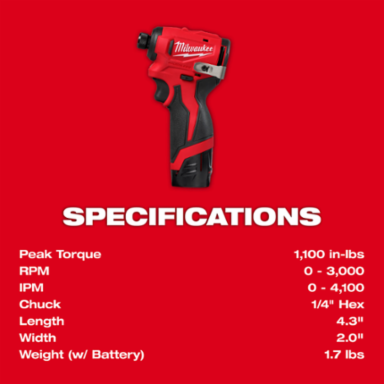 M12™ Subcompact Brushless 1/4" Hex Impact Driver Kit