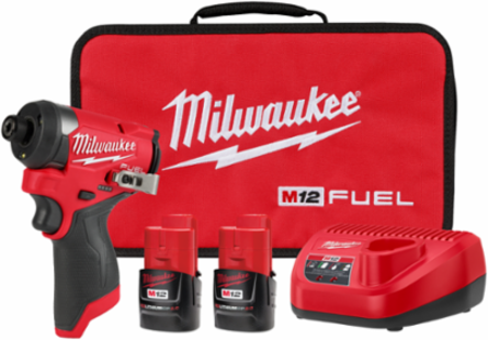 M12 FUEL™ 1/4 Inch Hex Impact Driver Kit, 1500 in-lbs Torque, 3600 RPM