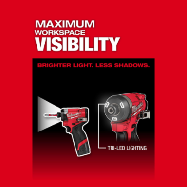 M12 FUEL™ 1/4 Inch Hex Impact Driver Kit, 1500 in-lbs Torque, 3600 RPM