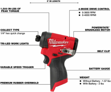 M12 FUEL™ 1/4" Hex Impact Driver-Reconditioned