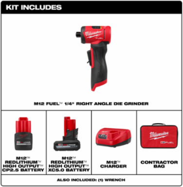 M12 FUEL™ 1/4" Right Angle Die Grinder Kit