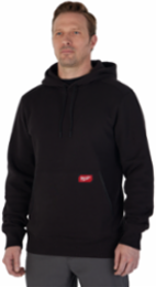 FREEFLEXTM Black Midweight Pullover Hoodie - 2X, Cotton/Polyester, Breathable