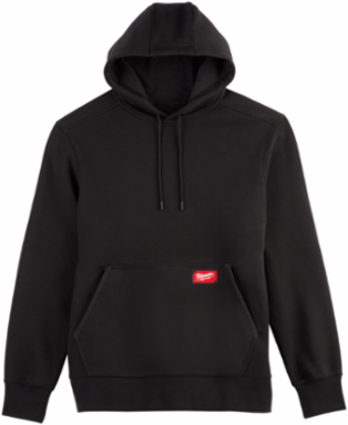 FREEFLEXTM Midweight Pullover Hoodie, Black, Size L, Cotton/Polyester