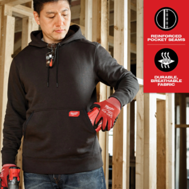 FREEFLEXTM Pullover Hoodie - Gray M, Breathable Fabric, 1 Pocket, Adjustable Hood