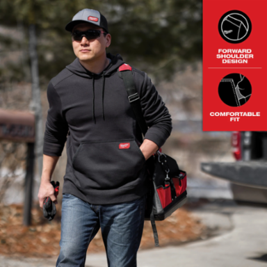 FREEFLEXTM Midweight Pullover Hoodie Gray XL, Breathable Cotton/Polyester