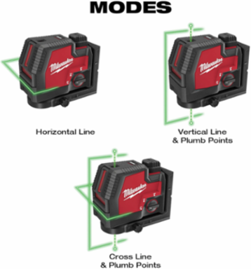 USB Rechargeable Green Cross Line Laser with 100 ft Range and Self Leveling