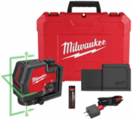 USB Rechargeable Green Cross Line & Plumb Points Laser